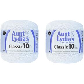 Aunt Lydia's Crochet Thread - Size 10 - White (2-Pack)