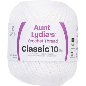 Aunt Lydia Value Crochet Cotton, White - 151.0201