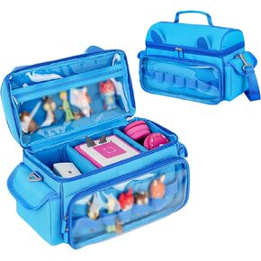 Carrying Case Compatible with Toniebox Starter Set,Cute Storage Bag Fits for Tonies Figures Characters,Tonies Headphones & Accessories, Blue(Bag Only)