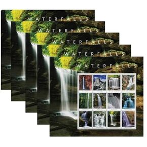USPS Waterfalls (Sheet of 12) Forever Postage Stamps US Postal First Class Nature Rock River Park Party Announcement Celebration Anniversary Wedding 2023 Scott #5800