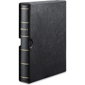 MUDOR 4 Ring Classic Binder,Empty Binder Albums Stockbook for Stamps, Documents, Coins, Bank Notes Classic Binder(Blue)