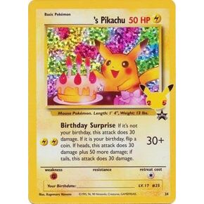 The Pokemon Company International Pokemon Single Card BIRTHDAY PIKACHU Celebrations CLASSIC COLLECTION, Multicolored in Saudi Arabia