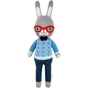 cuddle + kind Benedict The Bunny Regular 20" Hand-Knit Doll – 1 Doll = 10 Meals, Fair Trade, Heirloom Quality, Handcrafted in Peru, 100% Cotton Yarn