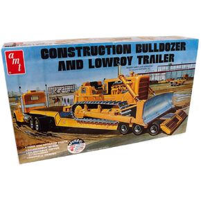 AMT Lowboy Trailer & Bulldozer Combo 1:25 Scale Model Kit (AMT1218),Black
