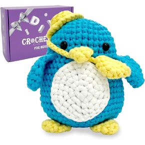 DveDvior Crochet Kit for Beginners, Crochet Starter Kit with Step-by-Step Video Tutorials, 40%+ Yarn Content Crochet Kits for Adults Kids Beginners, Crochet Animal Amigurumi Kit