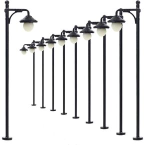 Evemodel LYM22 10pcs Model Railway Train Lamp Post 6.5cm or 2.56inch Street Lights HO OO Scale LEDs New