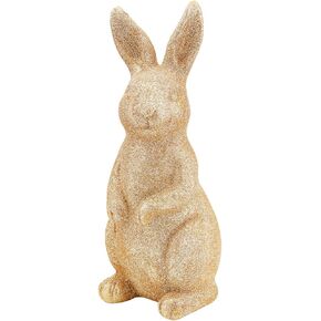 Easter Bunny Gold Sequins Rabbit Garden Decorations Spring Courtyard Gold Powder Rabbit Sculpture Easter Party Gifts Easter Decoration (5.5in Standing Rabbit)