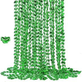 JOYIN 12 Pcs St. Patrick Shamrock Bead Necklaces, Green Clover Bead Necklace for St. Patrick's Day Dressing Up Costume Accessories, Saint Patrick's Day Irish Carnival Party Favor Supplies