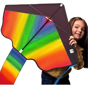 Famos Rainbow Kite - Easy to Fly, Perfect for Kids & Adults, Beach Fun, Cometas para Nios