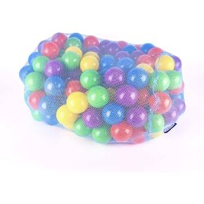 200 Count Plastic Balls for Ball Pit, Phthalate and BPA Free, Crush Proof Play Balls for Ball Pit, Pit Balls in Assorted Colors in Reusable and Durable Mesh Storage Bag with Zipper