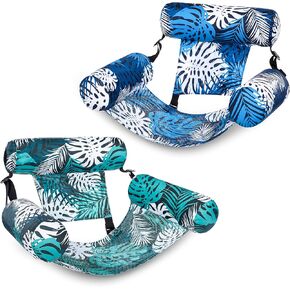 SLOOSH Inflatable Pool Floats Adult,2 Packs Floating Lounge Chairs,Blow up Pool Noodles for Adult Heavy Duty,Floating Chair for Party Summer Water Beach Lake Fun