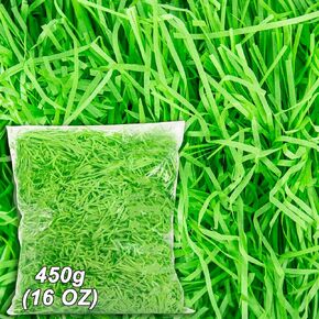 Kiddokids 16 oz Green Easter Basket Filler, Ideal for Easter Hunt, Gift Filler & More, Easter Grass Craft Shredded Paper for Easter Baskets and Gift Wrapping, Easter Party Decorations and Stuffers