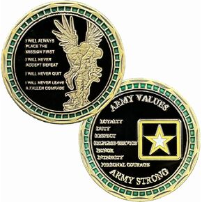 DFFDFF US Army Values Military Challenge Coin Warrior Ethos Coin Token Gift