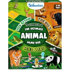 Skillmatics Ultimate Animal Game Box - 3 Games in 1, Gifts, Family Friendly Games for Ages 6 and Up
