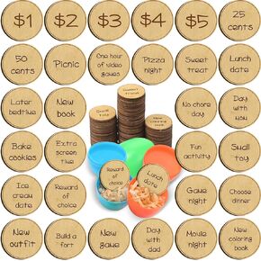 ShinyRelief 120 Pcs 120 Pcs Easter Egg Tokens for Kids Bulk Wooden Easter Reward Tokens Easter Egg Fillers for Family Night Easter Egg Hunt Activities Supplies (Egg Shape)