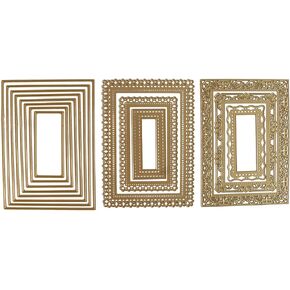 قوالب إطار صور القصاصات Anna Griffin - 12 قطعة من قوالب القطع المعدنية المزخرفة لصنع البطاقات، إطارات الصور DIY، المجلات وسجل القصاصات مع ورقة الأفكار، أكبر قالب هو 5 بوصة × 7 بوصة in Kuwait