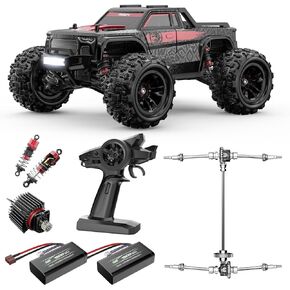 MEW4 1/16 Brushless RC Car, 4X4 RC Offroad Trucks, Portable RC Cars Fast 42 Km/h for Adults, High Speed RC Car, Electric Stadium RC Truck for Adult, Red Black