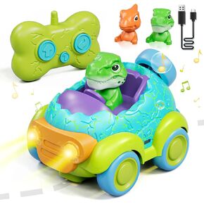 Lehoo Castle Remote Control Car for Toddlers, Rechargeable RC Cars for Toddler Toys 2-3, Dinosaur Toys for Ages 2-4 with Lights & Music, 2 3 4 Year Old Boy Toys