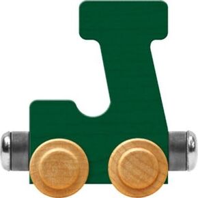 Maple Landmark NameTrains Bright Letter Car J - Made in USA (Green)