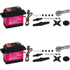 HOOYIJ 2Pcs 20KG Digital Servo, DS3218MG Upgraded High Torque Full Metal Gear High Speed Waterproof RC Servo for 1/8 1/10 Scale Crawler RC Car Boat Control Angle 270°