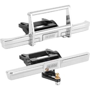 INJORA 23g Front and 21g Rear Bumper - CNC Aluminum Bumper for 1/18 RC Crawler TRX4M High Trail K10 Upgrade
