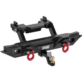 INJORA 37g Front and 26g Rear Bumper - CNC Aluminum Bumper with Light for 1/18 RC Crawler TRX4M Defender Upgrade