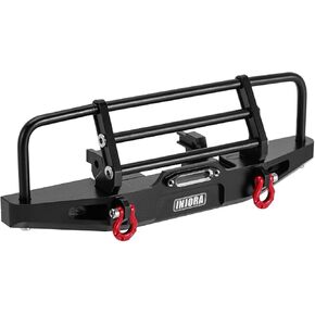 INJORA 37g Front and 26g Rear Bumper - CNC Aluminum Bumper with Light for 1/18 RC Crawler TRX4M Defender Upgrade