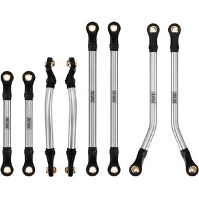 INJORA Stainless Steel High Clearance Chassis Links Set for 1/18 RC Crawler TRX4M High Trail K10 F150, 41g/Set