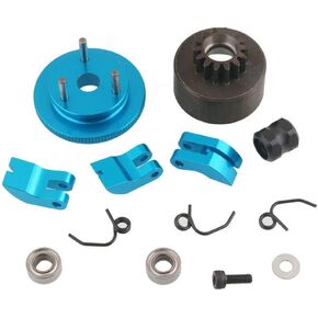 1/8 RC Car 14T Clutch Bell Flywheel Assembly Kit Shoes Bearings Gear Engine Nut Springs Cone for 1:8 RC Buggy Truck Car KYOSHO HPI HSP Axial Himoto 21-28cxp Nitro Engine Parts (Red)
