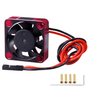 30x30x10mm RC Motor/ESC Cooling Fan Aluminum Case for RC Car (Red & Black)