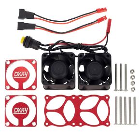 DKKY RC Motor Cooling Fan Heatsink 2Pcs DIY Kit for TRX4 ARRMA Axial 1/10 1/8 1/5 RC Model Car Upgrade Parts (Black)