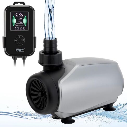مضخة مياه hygger 1200GPH موفرة للطاقة (4500 لتر/ساعة، 40 وات)، مضخة غاطسة فائقة الهدوء بتيار متردد 110 فولت مع رفع عالٍ 12.5 قدم، مضخة دوران مع سلك طاقة 6.6 قدم لخزانات الأسماك in Kuwait