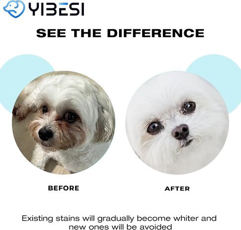 مسحوق إزالة البقع المسيل للدموع للكلاب من يبيسي - تركيبة لطيفة لامتصاص الدموع وتفتيح ومنع البقع - آمن وفعال على الكلاب والقطط البيضاء - 5.6 أونصة/عبوتين in Kuwait