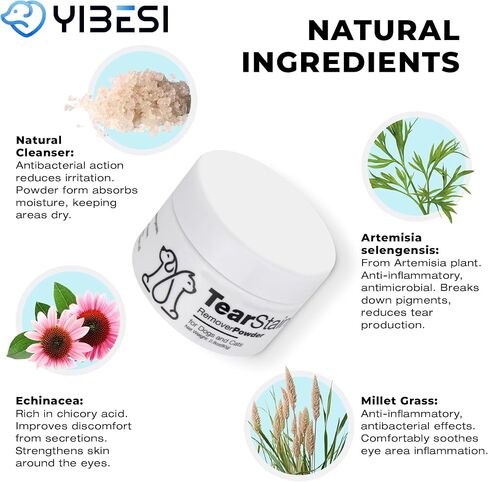 مسحوق إزالة البقع المسيل للدموع للكلاب من يبيسي - تركيبة لطيفة لامتصاص الدموع وتفتيح ومنع البقع - آمن وفعال على الكلاب والقطط البيضاء - 5.6 أونصة/عبوتين in Kuwait