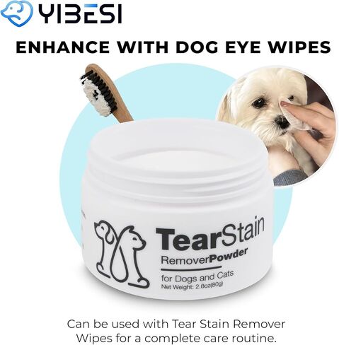 مسحوق إزالة البقع المسيل للدموع للكلاب من يبيسي - تركيبة لطيفة لامتصاص الدموع وتفتيح ومنع البقع - آمن وفعال على الكلاب والقطط البيضاء - 5.6 أونصة/عبوتين in Kuwait