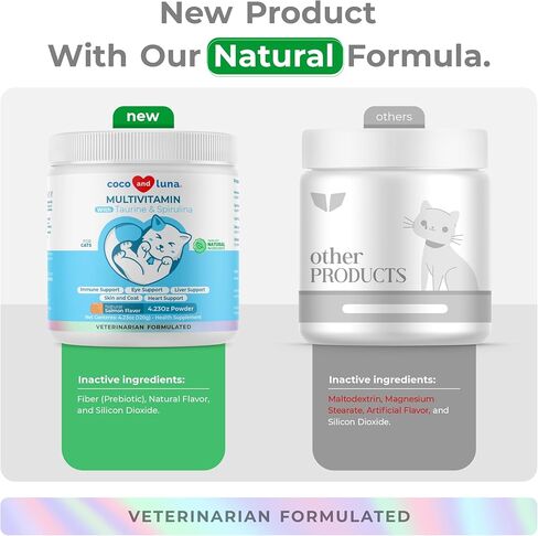 Multivitamin for Cats - 4oz Powder - L-Lysine, Taurine, and Spirulina for Immune Support and Eye Health - Fish Oil & Vitamins for Skin and Heart Health. (for Cats) in Saudi Arabia