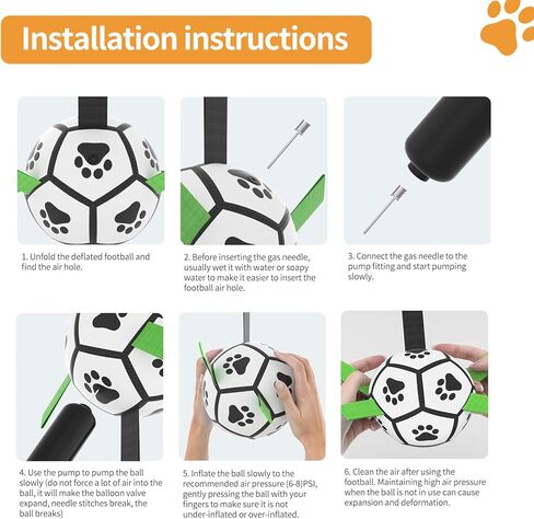 ألعاب تفاعلية للكلاب، كرة قدم للكلاب مع أشرطة، كرة قدم للكلاب، كرات للكلاب صغيرة الحجم لعبة مائية داخلية وخارجية، هدية للكلاب in Kuwait