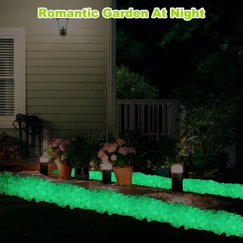 200 قطعة من الأحجار المضيئة المتوهجة في الصخور الداكنة في الهواء الطلق للممر والفناء الخلفي والممر في الحديقة وحوض السمك وديكور حوض السمك، أخضر in Kuwait