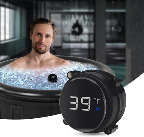 ميزان حرارة حمام الثلج، ميزان حرارة عائم لحمام الثلج، مقاوم للماء IP67، مقياس حرارة الغطس البارد، ملحقات الغطس البارد للحمام الجليدي، شاشة رقمية مع ضوء. in Kuwait