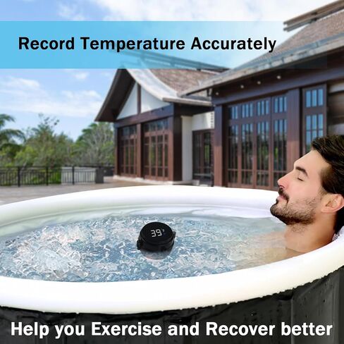 ميزان حرارة حمام الثلج، ميزان حرارة عائم لحمام الثلج، مقاوم للماء IP67، مقياس حرارة الغطس البارد، ملحقات الغطس البارد للحمام الجليدي، شاشة رقمية مع ضوء. in Kuwait