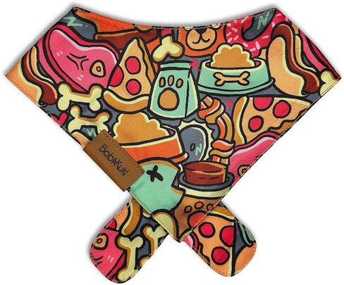 Bobi x Kuki - Doodle Design 4 Pack - Dog Bandana - Adjustable Fit, Durable Fabric, Comfortable Ergonomic Shape - Perfect Dog Stuff for Dog Lovers - Small Dog Collar/Bandana Accessories (Small) in Saudi Arabia