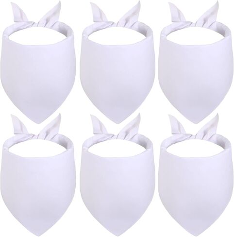 التسامي DOD عصابات 6PCS، نقل الحرارة وشاح الكلب قابل للغسل، فارغة DIY الصلبة منديل مريلة تولد، الحيوانات الأليفة عيد ميلاد / حزب متعة فكرة هدية للكلاب X-Large والكبيرة in Kuwait