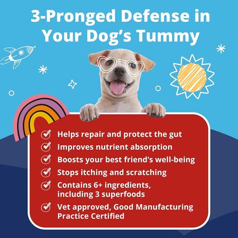 Pup Labs K9 Belly Bliss, All-Natural Gut Health for Dogs, Vet Approved Prebiotic for Dogs for Daily Digestive Support and Dog Constipation Relief, Easy to Use Topper for Dry and Wet Food, 30 Scoops. in Saudi Arabia