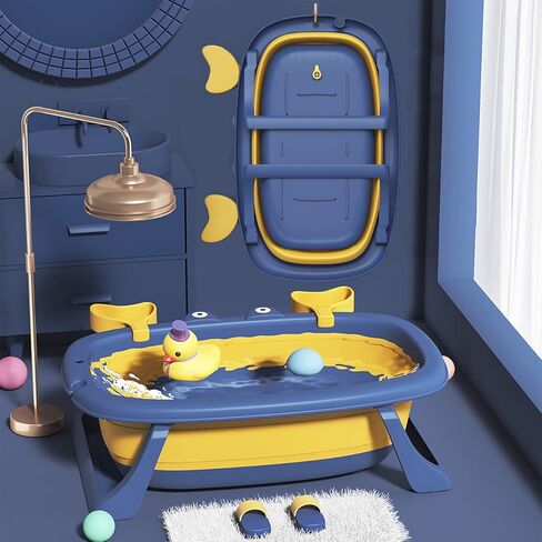 Pet Bathtub, Portable Puppy Bathtub with Soft Cushion for Easy Baths and Easy Storage, Dog Bath Tubs for Small Medium Pets-Foldable Pet Shower Tub with Drainage Hole, 26.5 x 17.2 x 7.8In in Kuwait