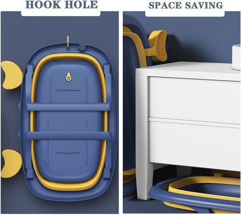 Pet Bathtub, Portable Puppy Bathtub with Soft Cushion for Easy Baths and Easy Storage, Dog Bath Tubs for Small Medium Pets-Foldable Pet Shower Tub with Drainage Hole, 26.5 x 17.2 x 7.8In in Kuwait