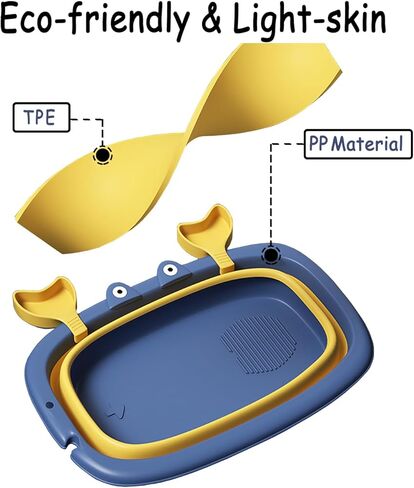 Pet Bathtub, Portable Puppy Bathtub with Soft Cushion for Easy Baths and Easy Storage, Dog Bath Tubs for Small Medium Pets-Foldable Pet Shower Tub with Drainage Hole, 26.5 x 17.2 x 7.8In in Kuwait