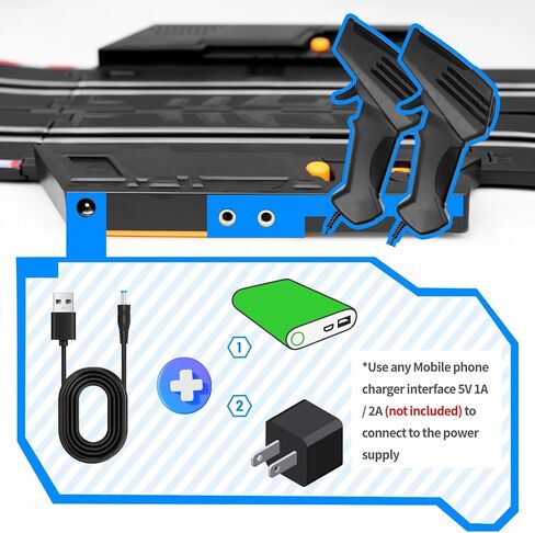 مجموعات مسارات سباق السيارات ذات الفتحات، مسار كهربائي بطول 19 قدمًا مع أضواء LED و4 سيارات ذات فتحات، 2 وحدة تحكم يدوية وعدادات لألعاب السباق، مجموعة مسار السباق تتميز بحلقة ودوران وكروس أوفر للأولاد من سن 6 إلى 12 عامًا in Kuwait