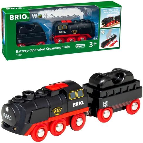 Brio World 33884 Battery-Operated Steaming Train | Toy Train with Light and Steam Effects for Kids Age 3 and Up, Black in Saudi Arabia