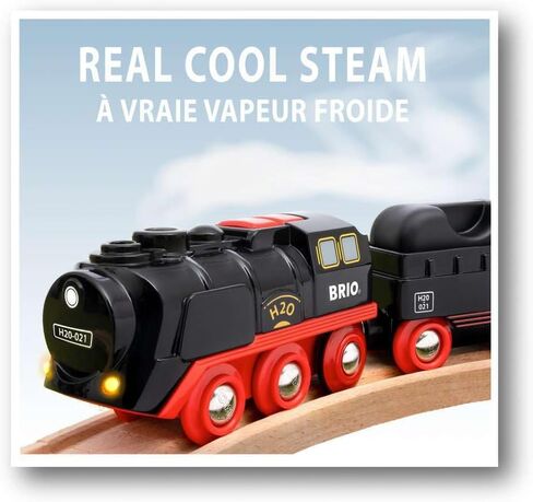 Brio World 33884 Battery-Operated Steaming Train | Toy Train with Light and Steam Effects for Kids Age 3 and Up, Black in Saudi Arabia