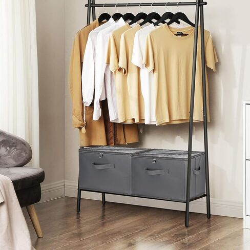 Shoe Storage Organizer for Closet, Large Fabric Shoe Box Storage Containers with Clear Cover and Adjustable Dividers for Shoe Storage, Foldable Shoe Storage Bins Fits 16 Pairs (Grey) in Kuwait